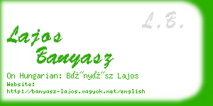 lajos banyasz business card